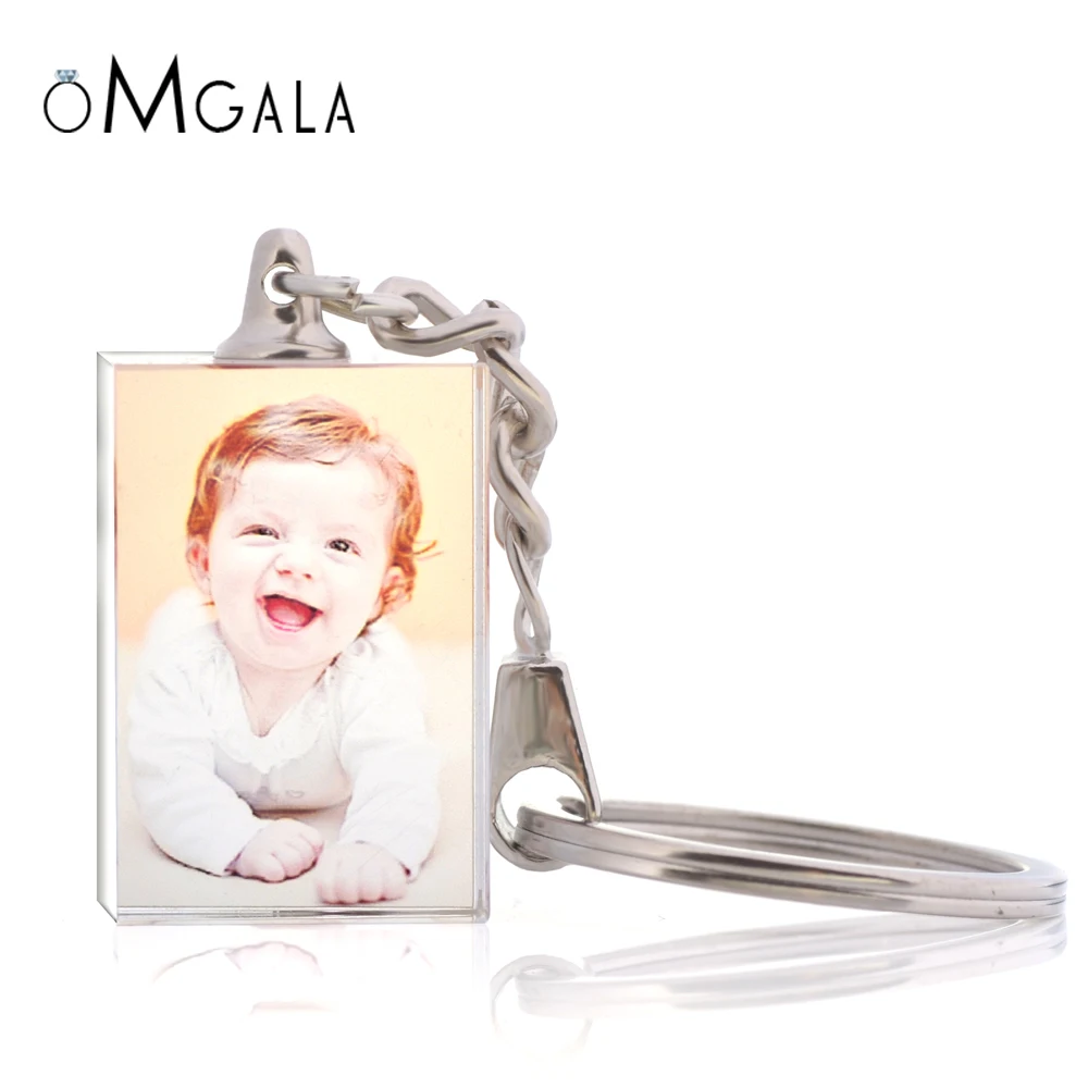 

Color Print Personalized Photos Custom Keychains Baby Family Grandparents Photo Key Chain Rings Personalize It with your Photos