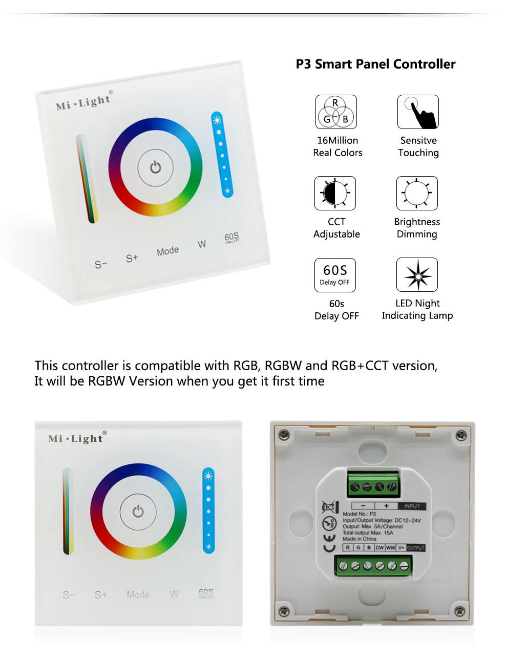 Miboxer сенсорная смарт-панель с регулировкой яркости/CT/RGB/RGBW/RGB+ CCT светодиодный регулятор линейного светильника 2,4G беспроводной пульт дистанционного управления