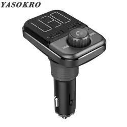 YASOKRO U30 FM модулятор передатчик автомобильного аудио MP3 плеер Bluetooth Handsfree Car Kit Dual USB Автомобильное Зарядное устройство 1,4 дюймов ЖК-дисплей