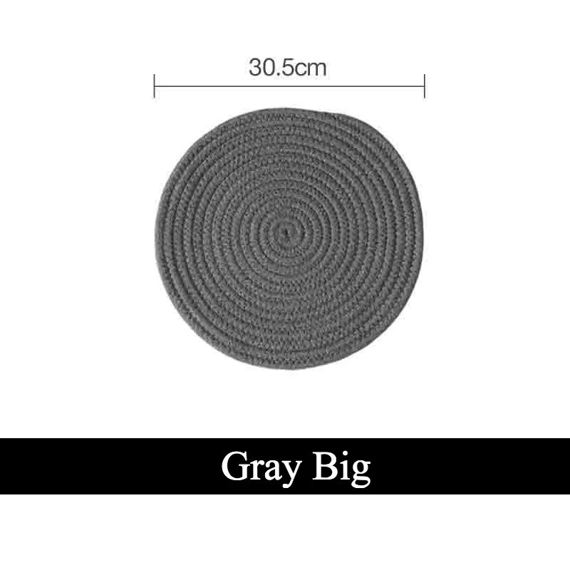 Натуральные соломенные подставки под столовые коврики тканые чашки из ротанга для напитков теплоизоляционные коврики кухонные аксессуары - Цвет: Cotton 30cm
