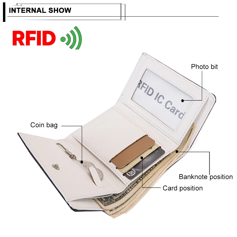 Повседневные мужские дизайнерские бумажники, Короткие холщовые RFID бумажники, тройной вертикальный однотонный цветной держатель для карт и фотографий, отделение для монет с застежкой