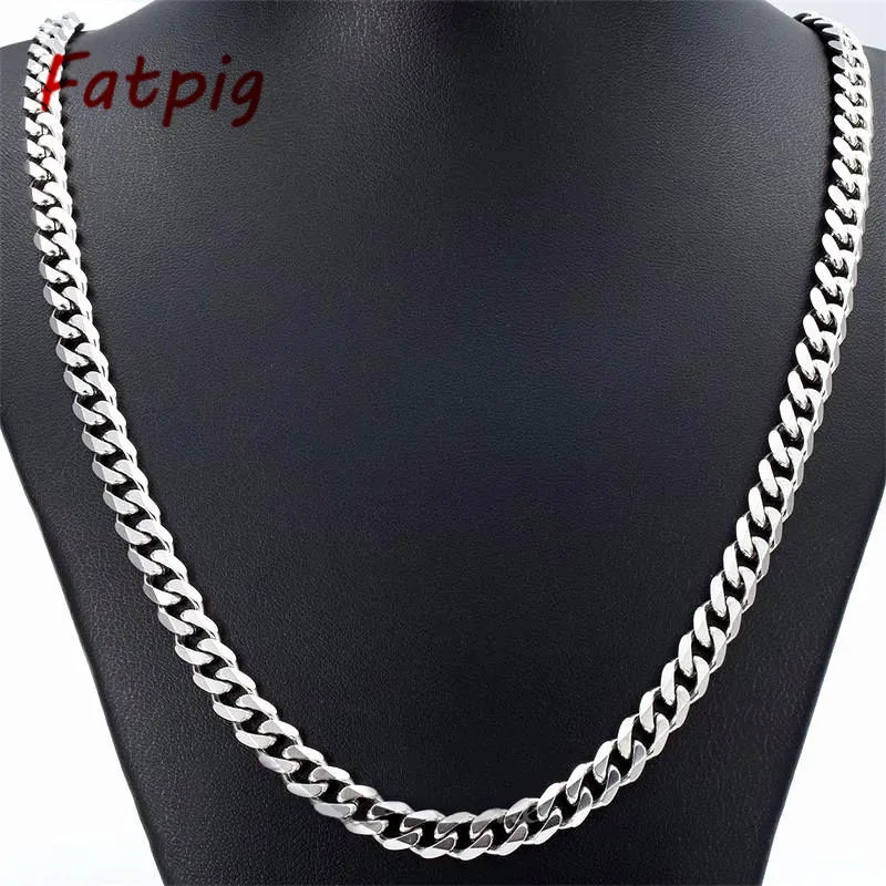 

Mens Fashion Jewelry 5/7MM 20"/ 22"/ 24" Stainless Steel Silver Curb Cuban Chain Necklace Charm Jewelry For Women Hot Sale