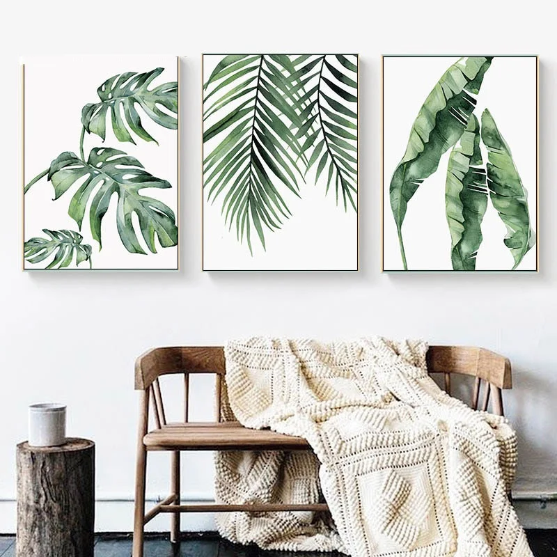 Watercolor-Leaves-Wall-Art-Canvas-Painting-Green-Style-Plant-Nordic-Posters-and-Prints-Decorative-Picture-Modern(2)