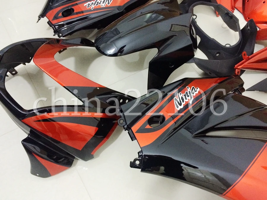 ABS обтекатель комплект подходит для Kawasaki Ninja250 EX250 ZXR250 2008- 08 09, 10, 11, 12, 13, 14, Обтекатели(литья под давлением) orange черный
