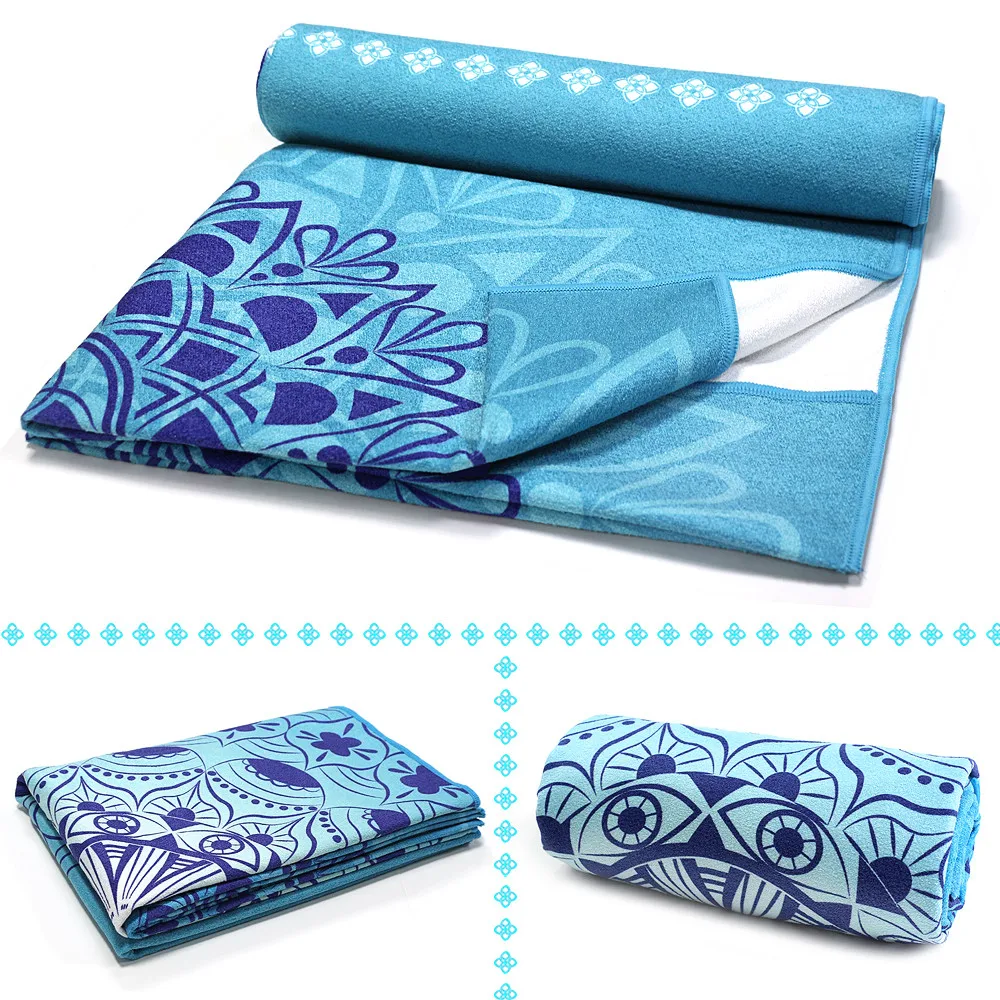 yoga towel with corner pockets