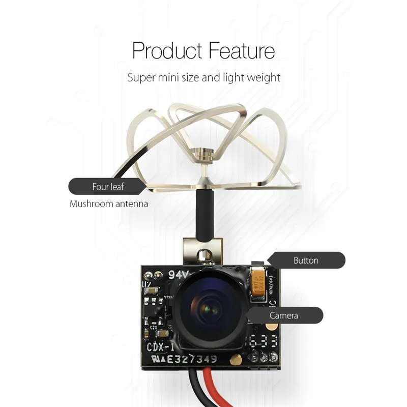 Eachine TX02 супер мини AIO 5,8G 40CH 200mW VTX 600TVL 1/4 Cmos FPV камера для FPV мультикоптера