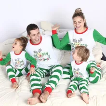 Семейный Рождественский Пижамный костюм; коллекция года; принт с оленем; Семейные пижамы для мамы, папы и детей; одежда для родителей и детей; одинаковые комплекты для семьи