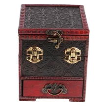 Винтаж деревянная шкатулка для ювелирных украшений с сокровищами ящик сундук-органайзер подарки коробка 14x12 см