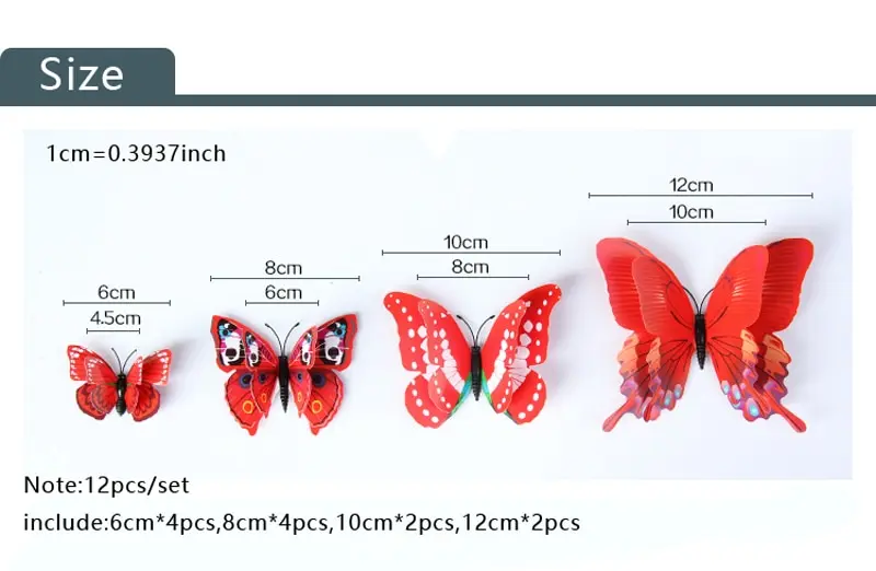 12 шт./лот, белые двухслойные крылья, 3D бабочки на магните, наклейки на холодильник, бабочки, вечерние, для детской спальни, DIY, настенные Стикеры, домашний декор