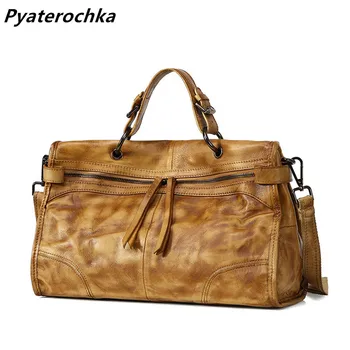 

Pyaterochka Luxury Genuine Leather Vintage Shoulder Bag Women Large Capacity Famous Brand 2019 Crossbody Handbags Totes
