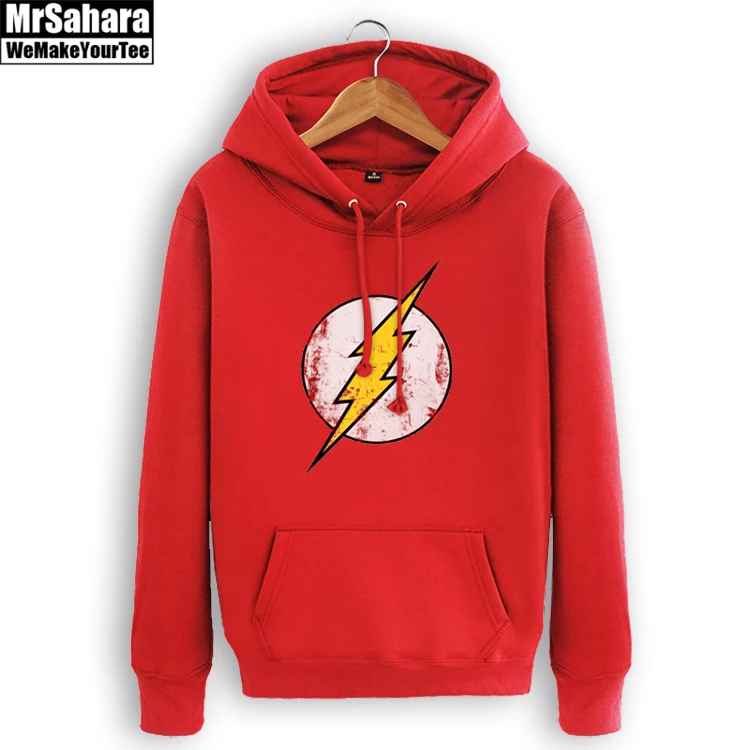 

Mens Casual The Flash Hoodies Hooded Printed Cotton Pullover Sweatshirts Top Cosplay Costume