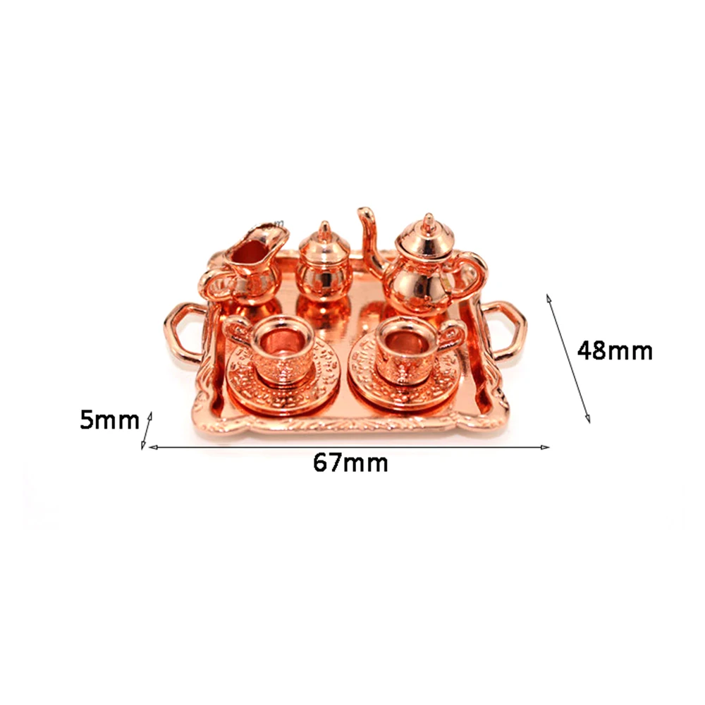 1/12 Кукольный миниатюрные аксессуары мини из металла Чай набор моделирования Чай доска чашка модель игрушки для кукольного дома украшения