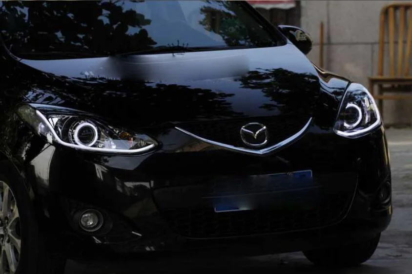 Автомобильный Стайлинг для Mazda 2, фара Demio 2007~ 2011/2012~, Мазда 2, фара, СВЕТОДИОДНЫЙ DRL hi lo Beam H7 HID Xenon, автомобильные аксессуары