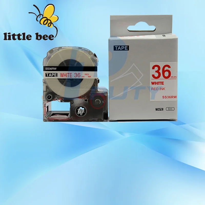 1 шт. совместим с EPSON LC-7WRN /Kingjim SS36RW красная на белой ленте | Компьютеры и офис