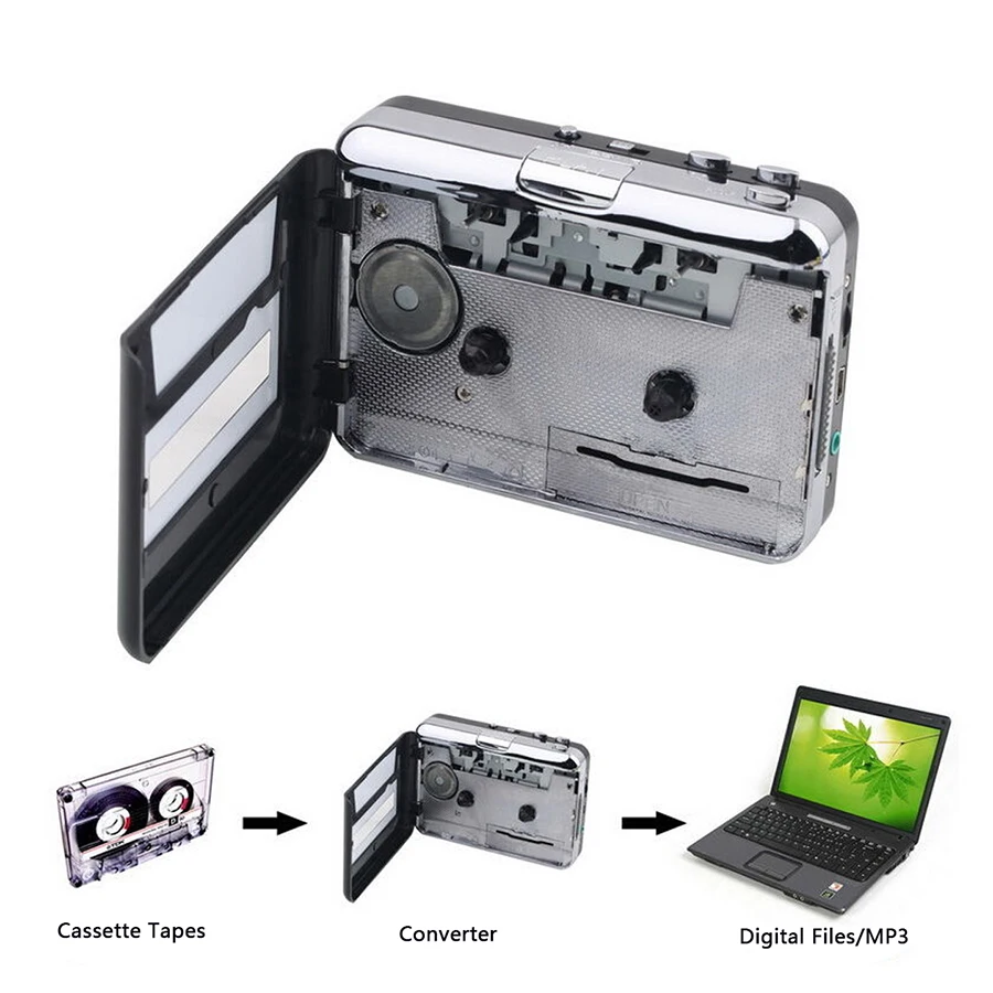 USB Кассетный конвертер, супер Кассетный MP3 аудио Захват, музыкальный плеер, лента для ПК, портативный Cassette-to-MP3 конвертер