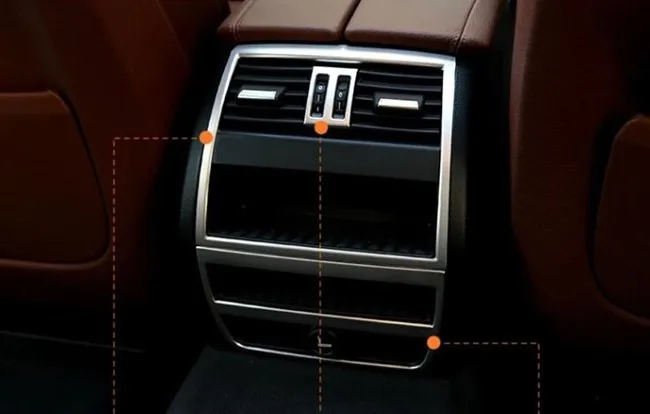 Stainless steel rear seat air conditioning vent frame cover trim air outlet decoration strip Auto accessories sequins for BMW 5 series (7)