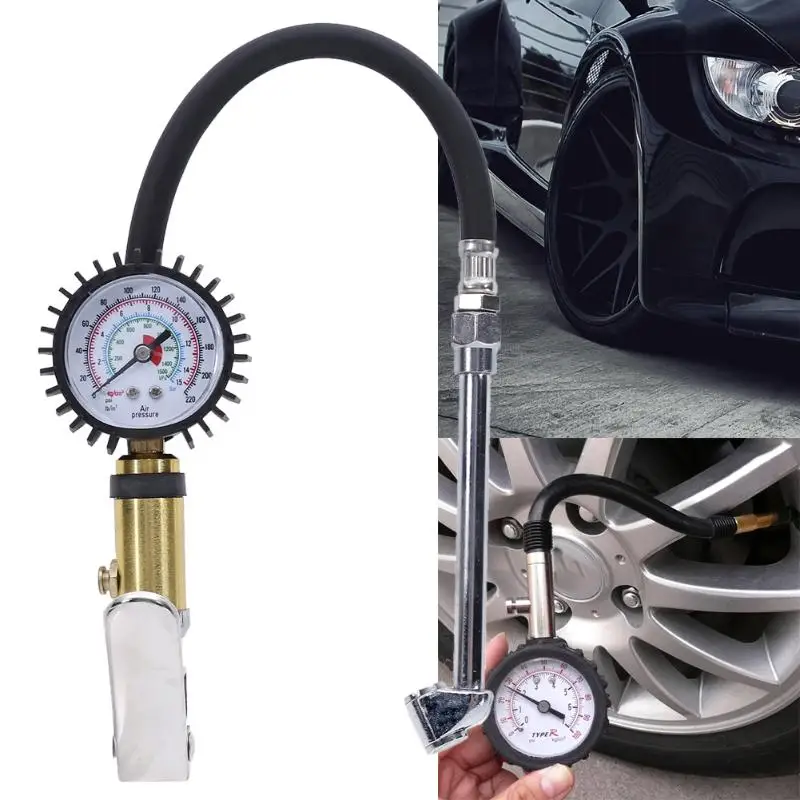 High Precision Tire Pressure Gun Gauge Manometer Air Inflator with Hose for Universal Cars High Quality