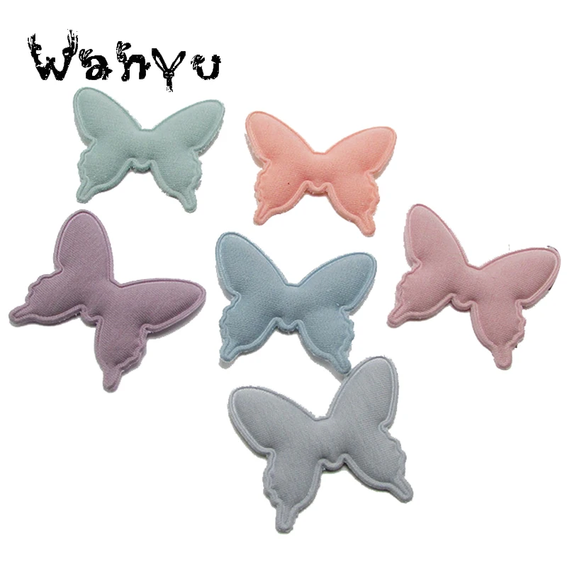 30PCS Fabric Cloth 5*4.3cm Butterfly Padded Patches Appliques For Accessoires De Vetements Hairpin | Дом и сад