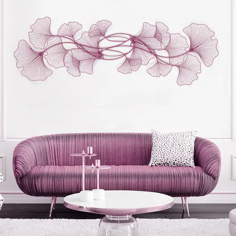 Chino 3d Hierro Forjado Ginkgo Biloba Mural Artesanias Decoracion