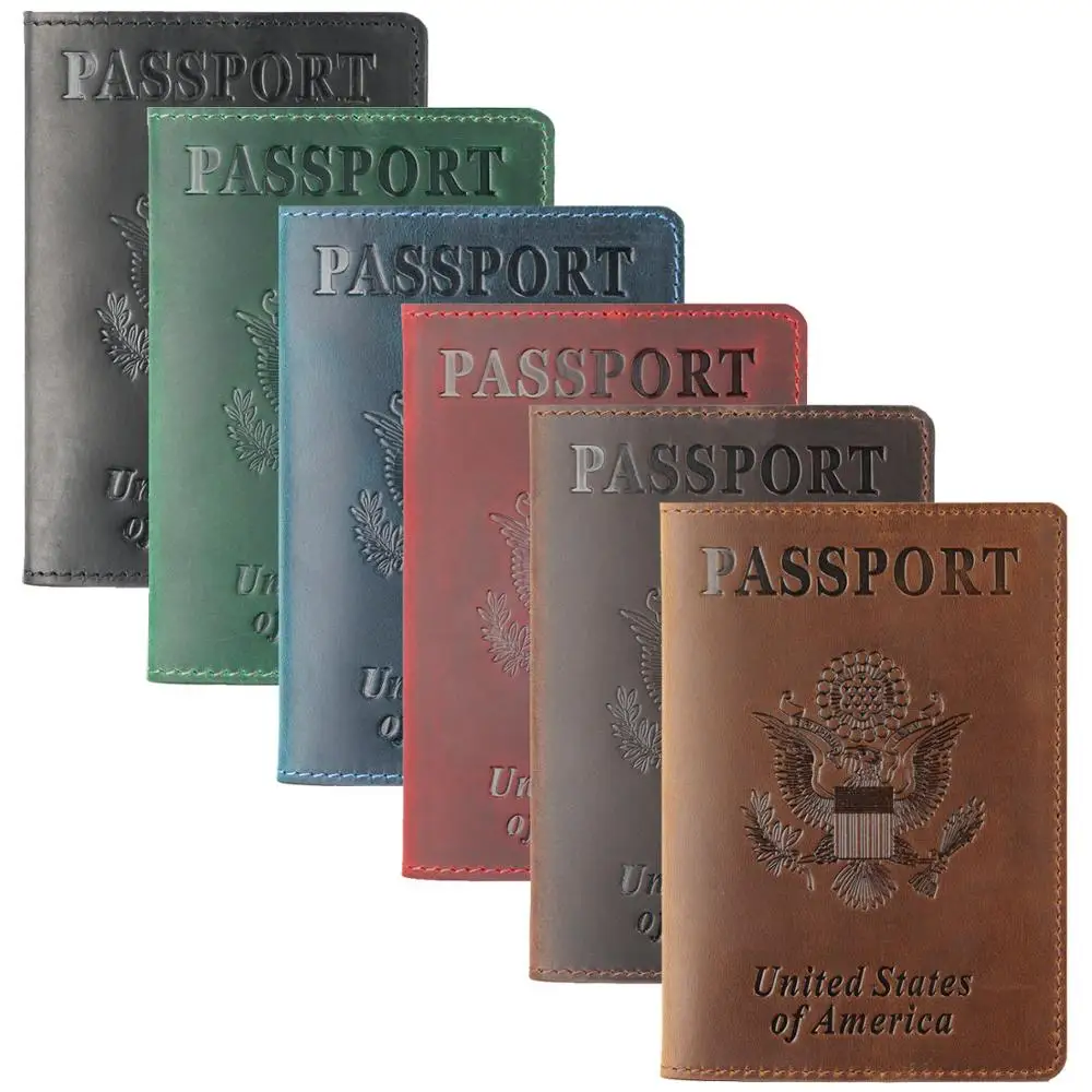 

Vintage Passport Leather Protective Cover for many Countries in the World 100% genuine cowhide Passport holder document holder