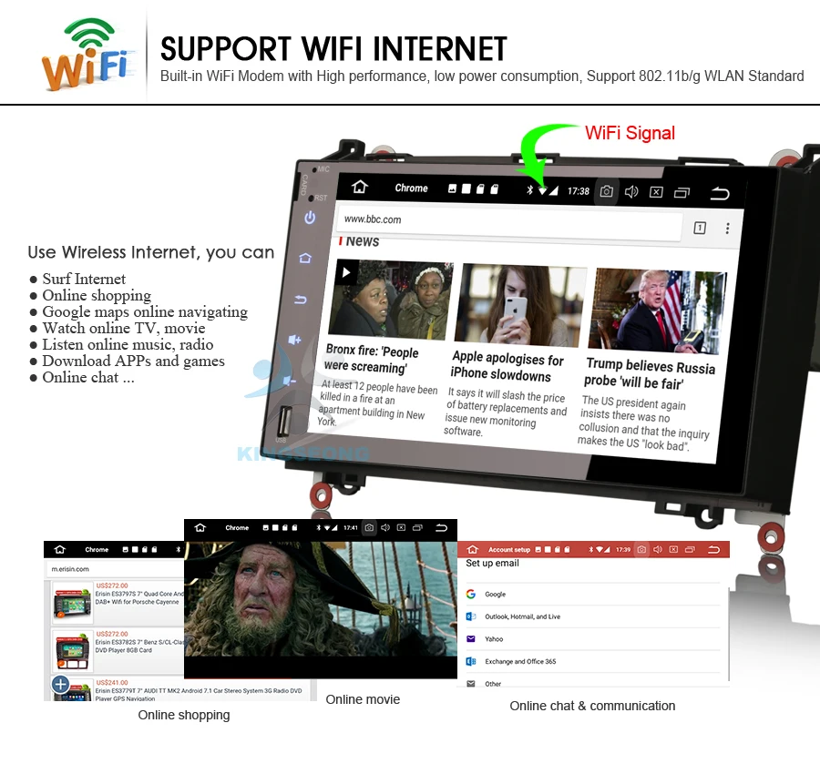 Top 9" Android 8.0 Autoradio Car Stereo GPS DAB+ DVR SD BT Car Multimedia Player For Mercedes Benz Sprinter Bluetooth WiFi 3G 11