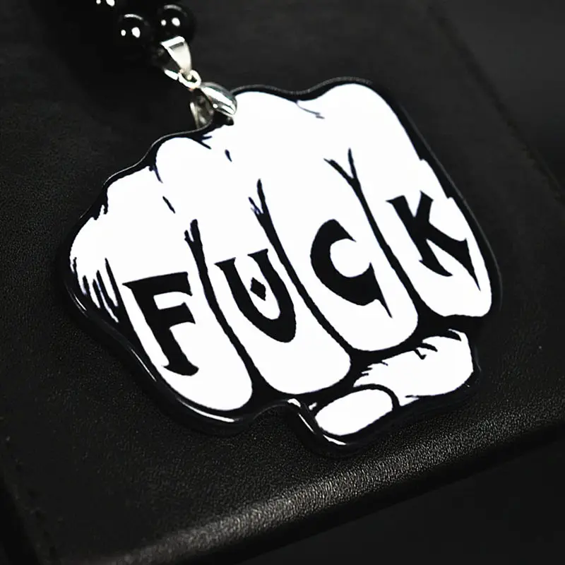 

Car Auto Fashion Pendant JDM Interior Rear View Mirror Ornament Charm Acrylic Black and White Car-styling Ornament Kistioa