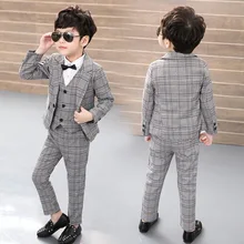 Vest + Blazer + Pants 3pcs Kids Child Boys Suits Formal Costume Gentleman Blazers Suit Wedding Suit Boy Children Party Clothing 3pcs set boy gentleman suit for weddings prom party 2 10y children slim fit costumes boys tuxedos formal blazer vest pants suits