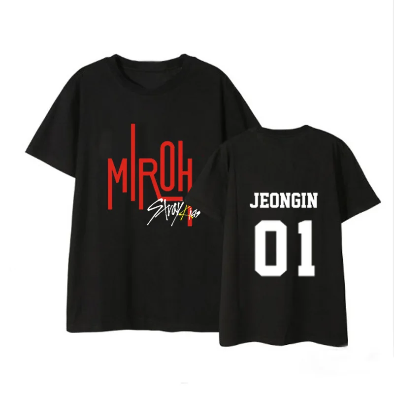 Новая детская футболка с короткими рукавами и надписью Kpop StrayKids Stray MIROH рубашки Fan