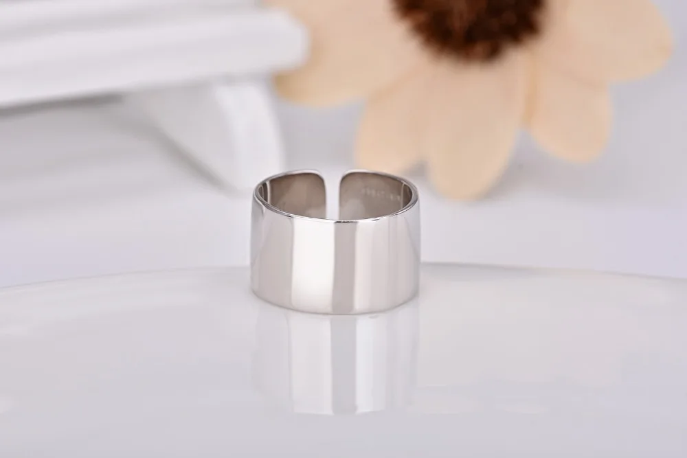 Панк Ретро 925 пробы Серебряное большое гладкое кольцо для женщин ювелирные изделия чешские регулируемые античные кольца на палец Anillos joyas de plata