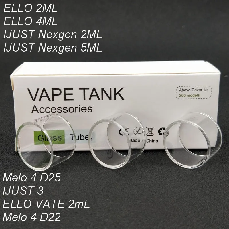 15 шт. сменная стеклянная трубка для Eleaf ELLO 2 мл/ELLO 4 мл/IJUST Nexgen мл/MELO D22/MELO D25/ELLO VATE 3