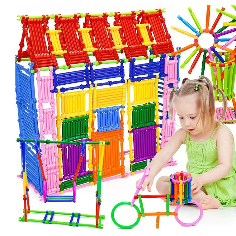 250/550 шт Строительные блоки палочки собранные развивающие игрушки для детей умные палочки игрушка конструктор Строительный набор Модель Сборка