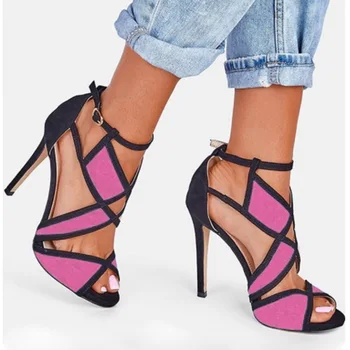 

New Desiger Sexy Women Sandals Hollow out Buckle Strap High Heels Bridesmaid Bridal Wedding Pumps Sandals size 35-40