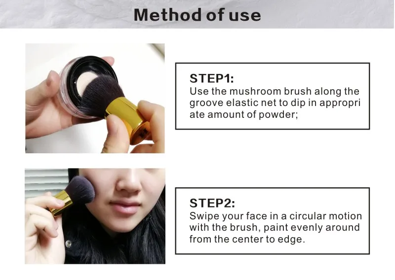 HENLICS 24 Hour Long Lasting Velvet Loose Powder Concealer with Makeup Brush 2pcslot Oil-control Loose Mineral Makeup Powder (7)