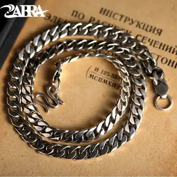 ZABRA Luxury 925 Sterling Silver 7.5mm 55cm Horse Chains For Men Necklace Vintage Thai Silver Steampunk Biker Necklaces Jewelry - Category 🛒 Jewelry & Accessories