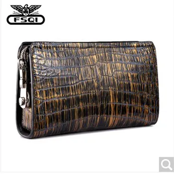 

fasiqi crocodile skin men clutch bag Fashion man bag business high-capacity zipper hand grip bag with password lock man bag