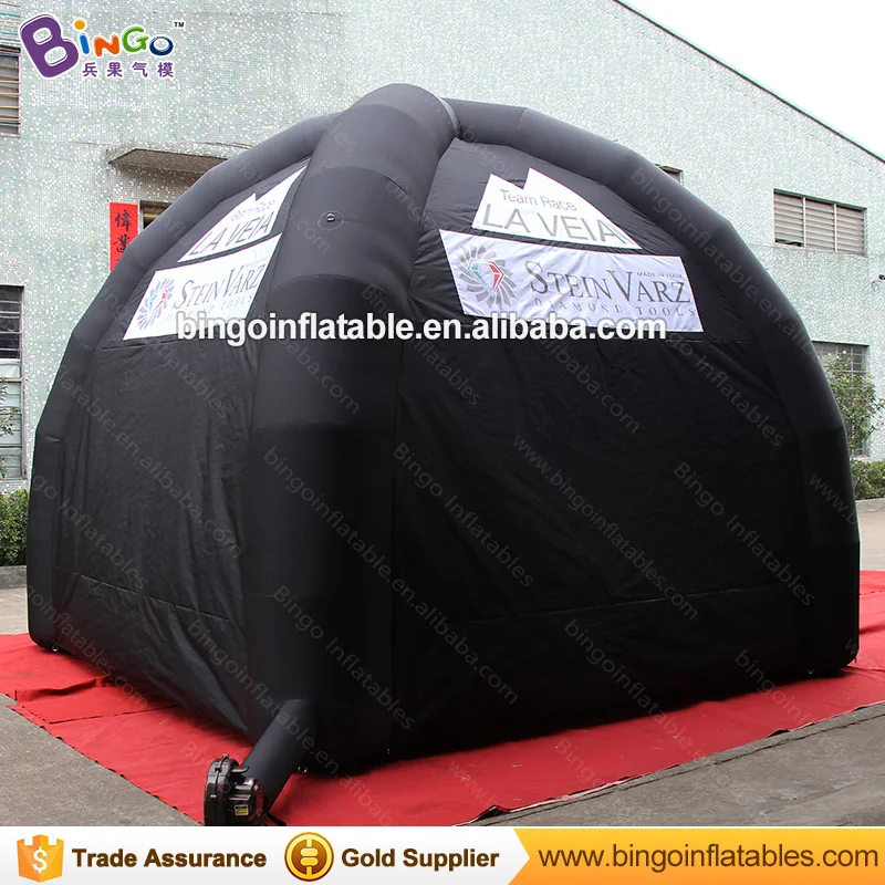  Free shipping all black inflatable spider gazebo tent customized blow up canopy tent for event with