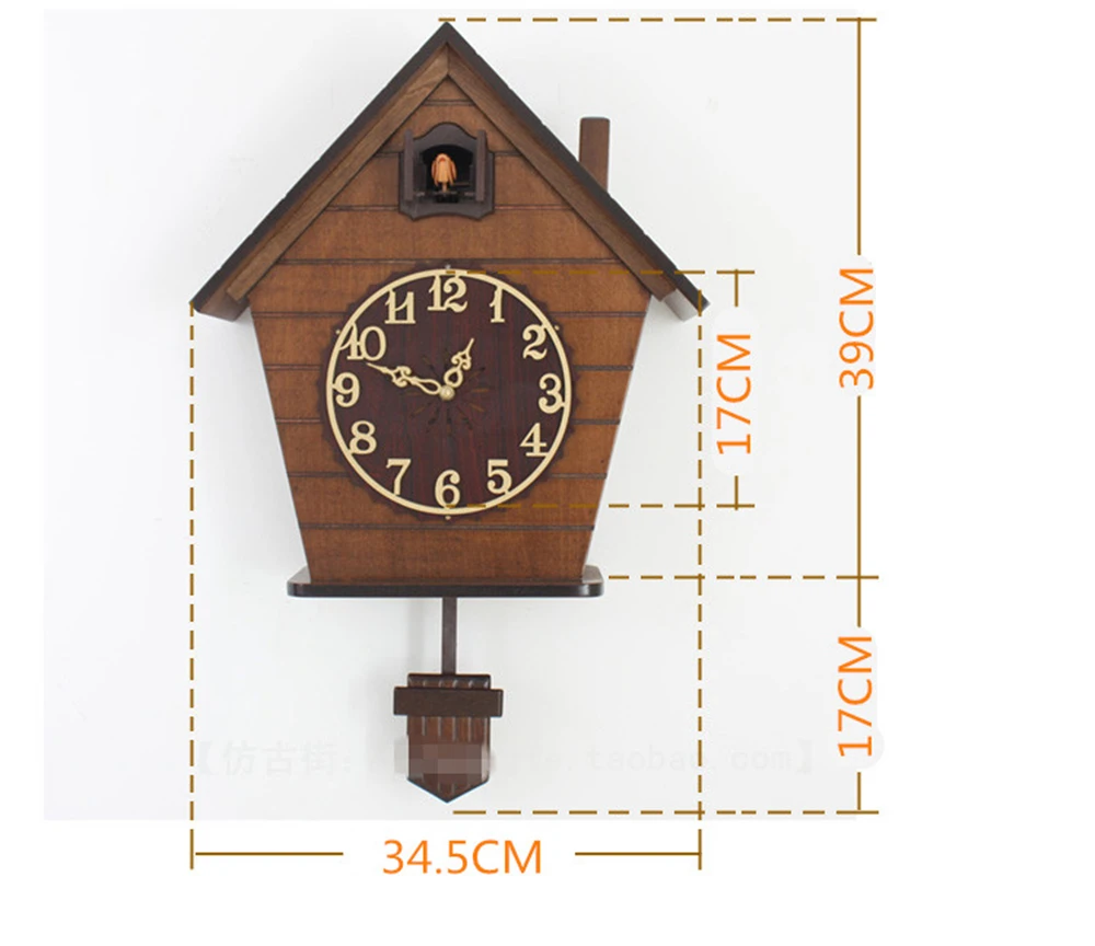 Европейский деревянные настенные часы с кукушкой кварцевые хронометраж часы Винтаж антикварные часы