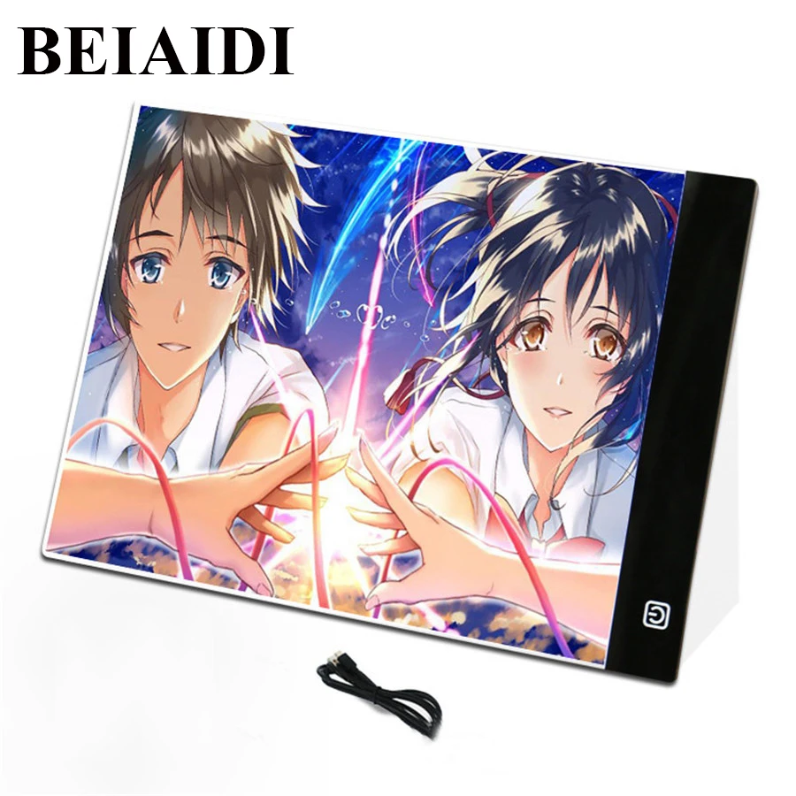 

BEIAIDI Portable A4 Three-level Dimmable Painting Drawing Board LED Light Box Tracing Tracer Copyboard Table Pad Drawing Light