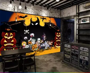 

custom living room mural kids photo wallpaper halloween haunted house picture sofa TV backdrop mural wallpaper non-woven sticker