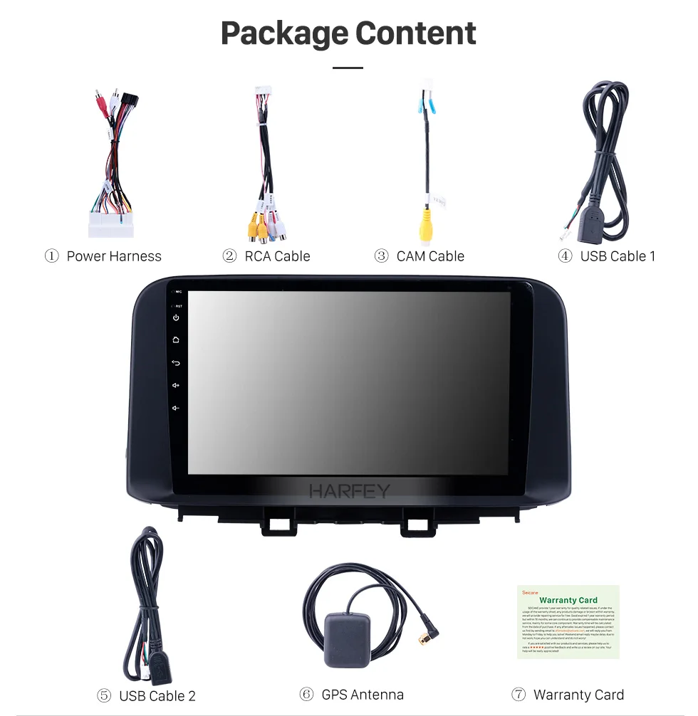 Excellent Harfey 10.1 inch Android 8.1 for Hyundai ENCINO 2018 2019 HD Touch Screen GPS Car Radio AUX Carplay 3G Steering Wheel Control 15