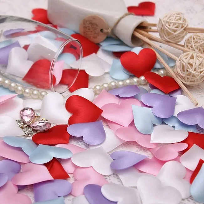 100pcs Heart shape Sponge Petal Appliques Wedding decoration DIY Party Supplies 