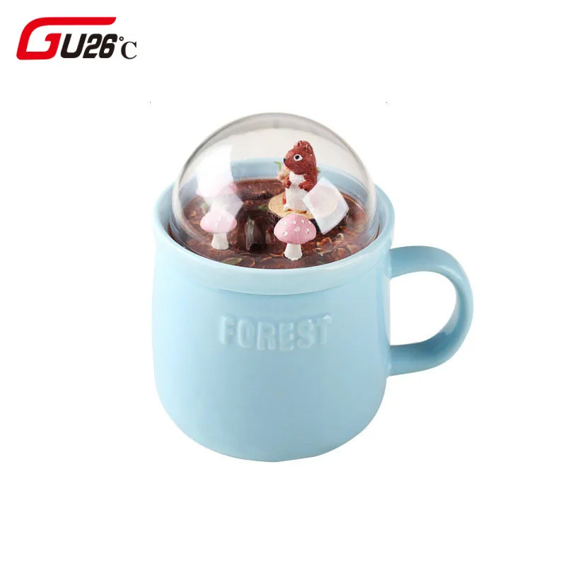 

Creative Cartoon Animal Micro Landscape Caneca Milk And Coffee Mug 400mlHigh-capacity Office Ceramic Cups Beauty Gifts