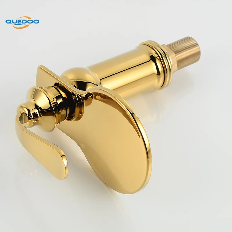 Bath Basin Faucet Brass Gold Finished Faucet Sink Mixer Tap Vanity Hot Cold Water Bathroom Faucets