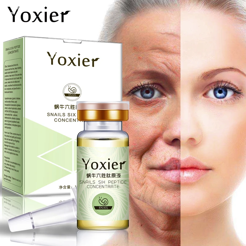 Yoxier Serum Face Anti-Aging Snails Hyaluronic Acid Six Peptide Concentrate Face Care Moisturizing Oil-control Snail Essence