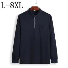 Size 6XL 7XL New Autumn Fashion Polo Shirt Men Long Sleeve Men's Polos With Pocket High Quality Camisa Polo Masculina