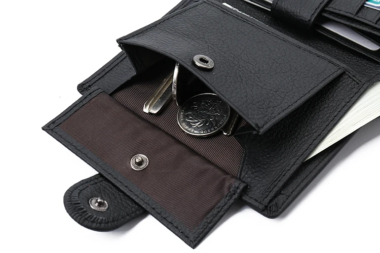 JINBAOLAI Multifunction Leather wallet men with coin pocket business wallets hasp design genuine leather male wallets coin purse