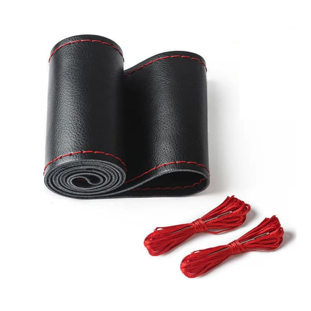FLY5D 38Cm DIY Leather Car Steering Wheel Hight Quality Non-Slip Covers With Needle and Thread Auto Accessories | Автомобили и