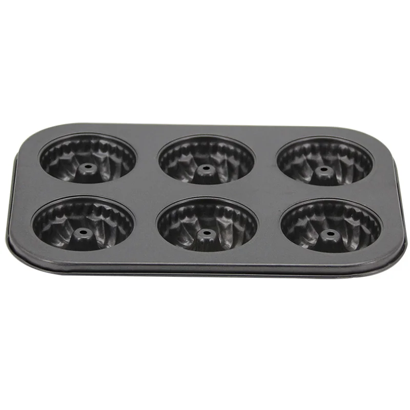 3D Swirl Shape Butter Cake Mould For Bread Pastry Mold 6 Holes Carbon Steel Bakeware Mousse Dessert Bakery Baking Pan