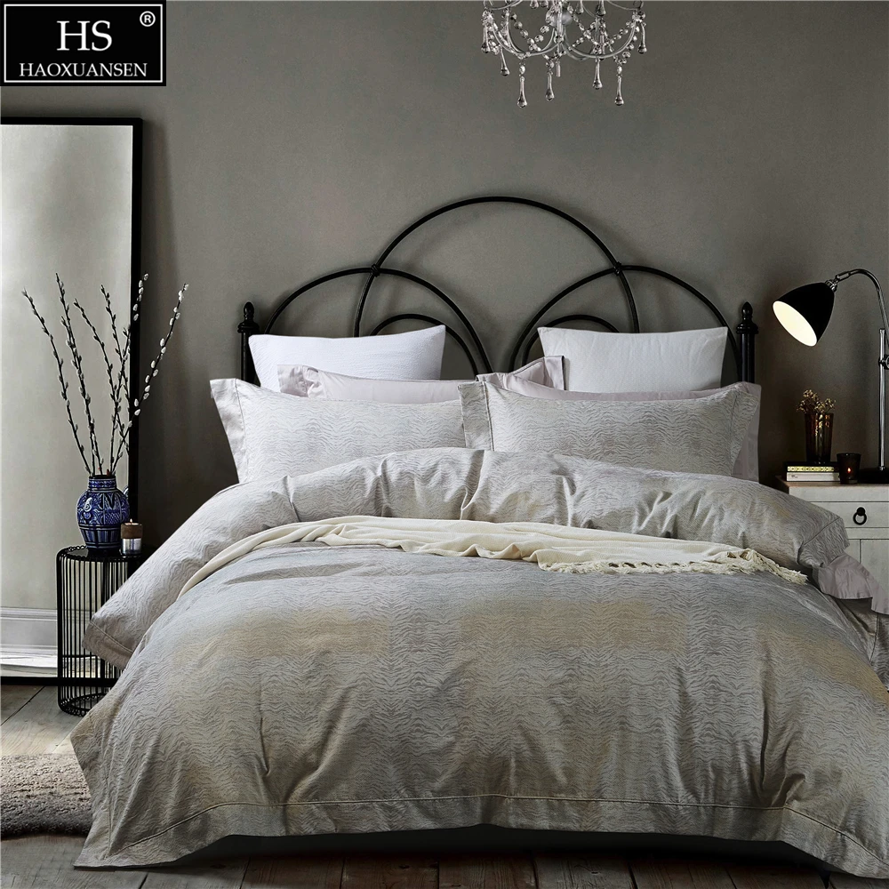 Yarn Dyed Jacquard 4 Piece Bedding Set Egyptian Cotton Bed sheet Duvet