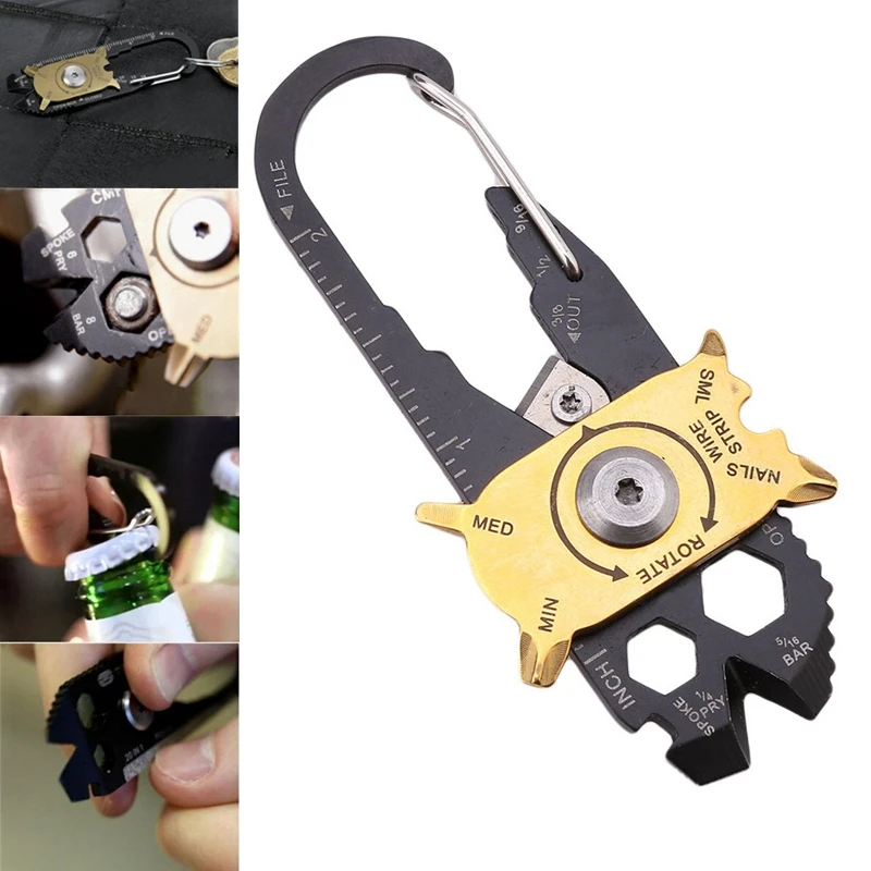 

20 In 1 Multifunctional Carabiner Key Chain Hook Utility Ring Camping Buckles